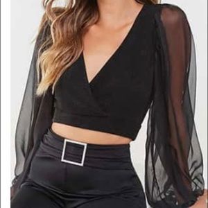 NWT black blouse with glitter detail ❤️